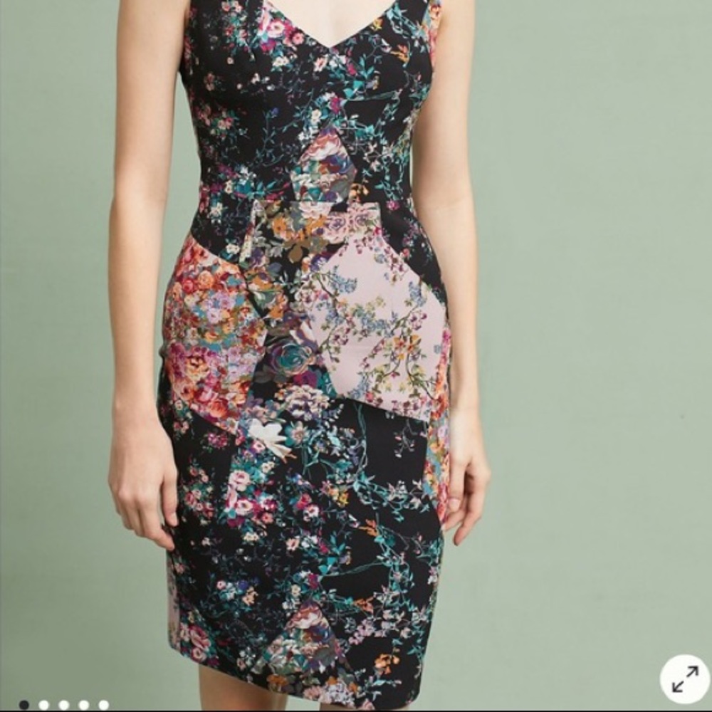 Anthropologie Sweetheart neckline print-dress
